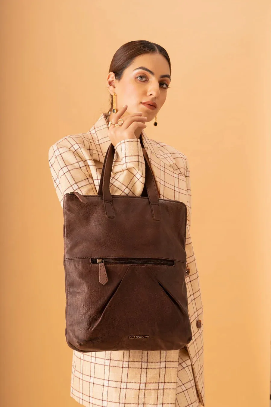 Nice Pleats Bifold Foldover Tote
