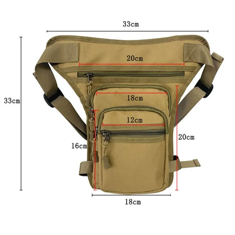 Outdoor Motorcycle Riding Waist And Leg Bag Man Multi Compartment Waist Pack(Khaki)