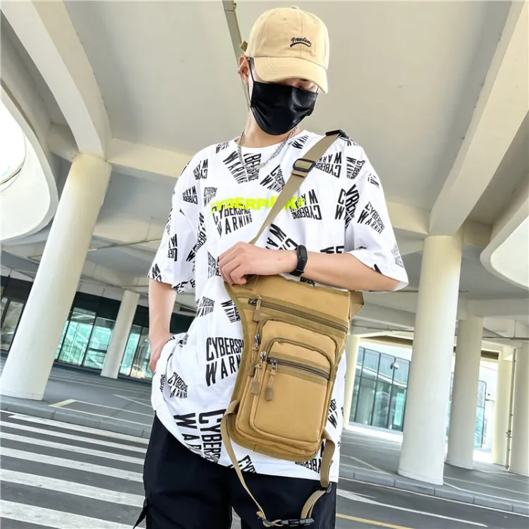 Outdoor Motorcycle Riding Waist And Leg Bag Man Multi Compartment Waist Pack(Khaki)