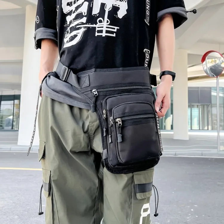 Outdoor Motorcycle Riding Waist And Leg Bag Man Multi Compartment Waist Pack(Khaki)