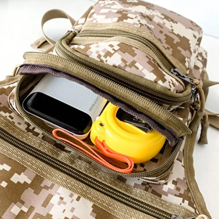 Outdoor Motorcycle Riding Waist And Leg Bag Man Multi Compartment Waist Pack(Khaki)