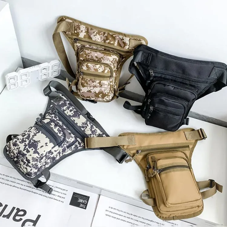 Outdoor Motorcycle Riding Waist And Leg Bag Man Multi Compartment Waist Pack(Khaki)