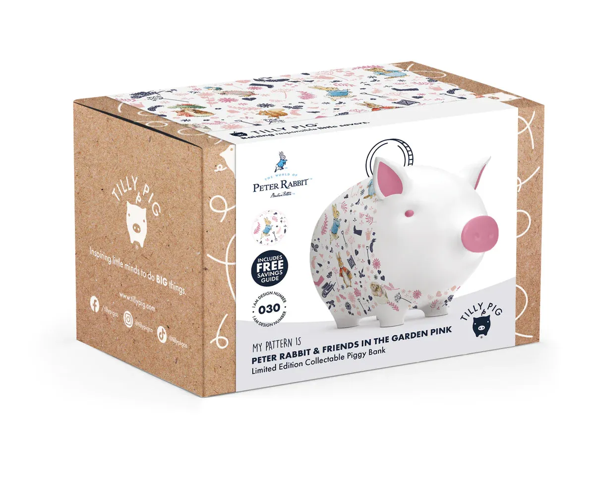 Peter Rabbit and Friends in the Garden Pink Piggy Bank - Tilly Pig