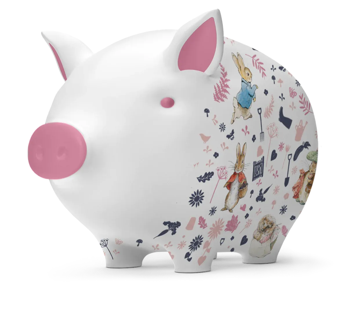 Peter Rabbit and Friends in the Garden Pink Piggy Bank - Tilly Pig