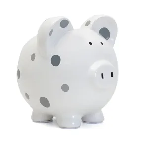 Piggy Bank - Gray Multi Dot