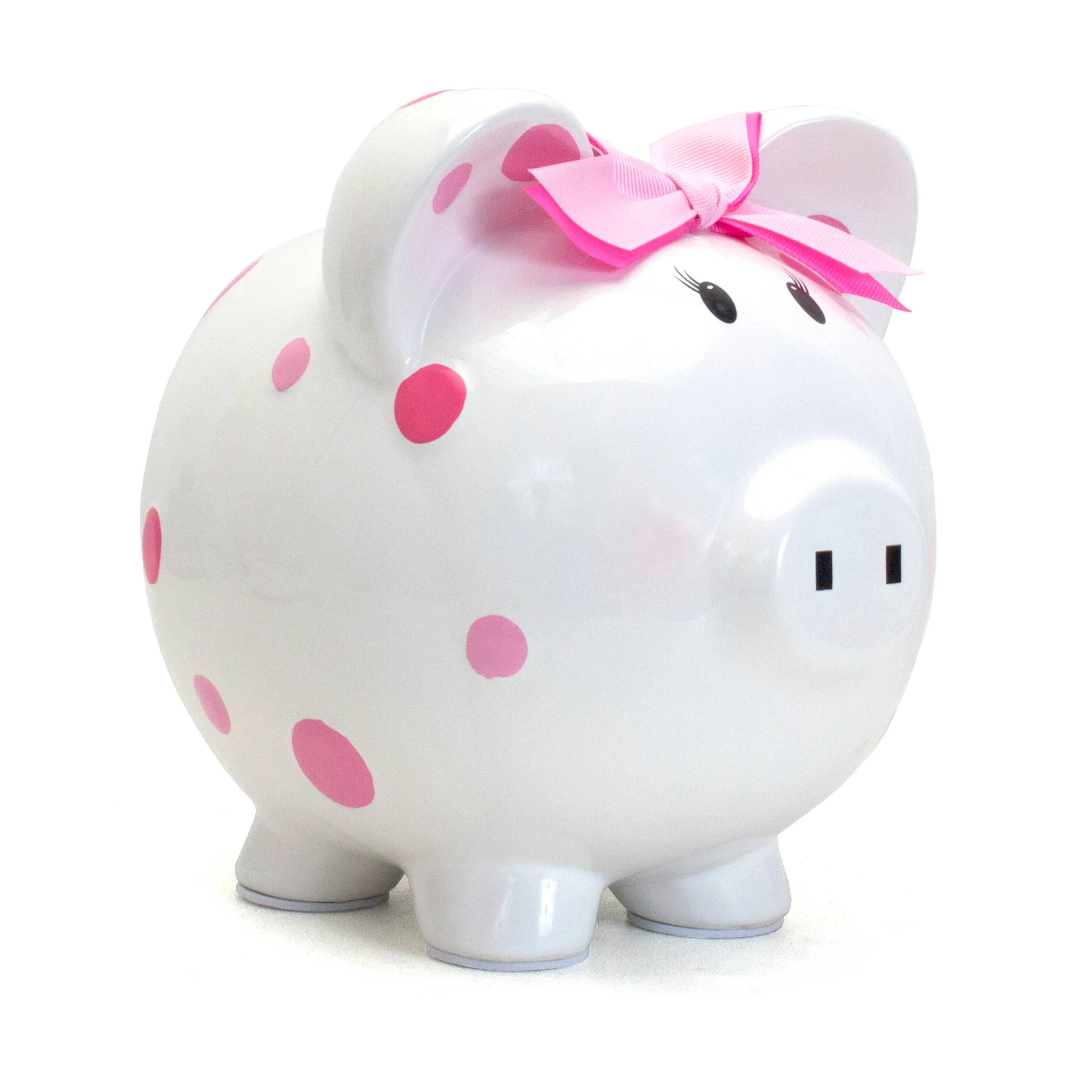 Piggy Bank - Pink Multi Dot