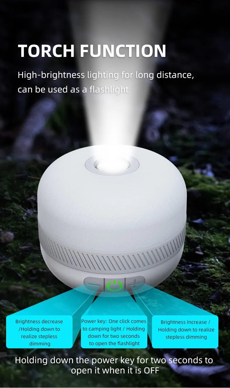 Portable Camping Light USB-C 230 Hours 5200 mAh Power bank