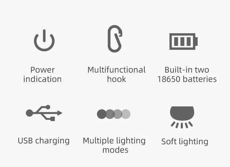 Portable Camping Light USB-C 230 Hours 5200 mAh Power bank