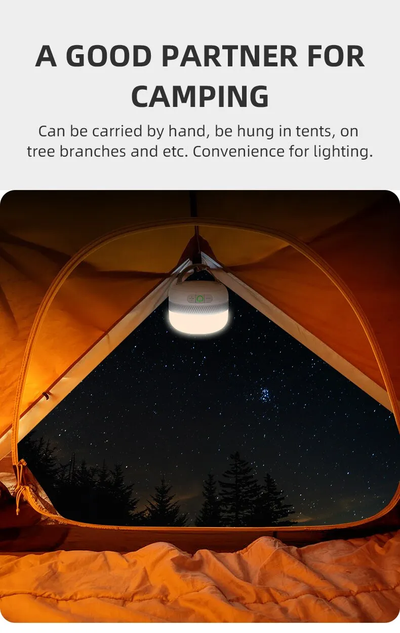 Portable Camping Light USB-C 230 Hours 5200 mAh Power bank