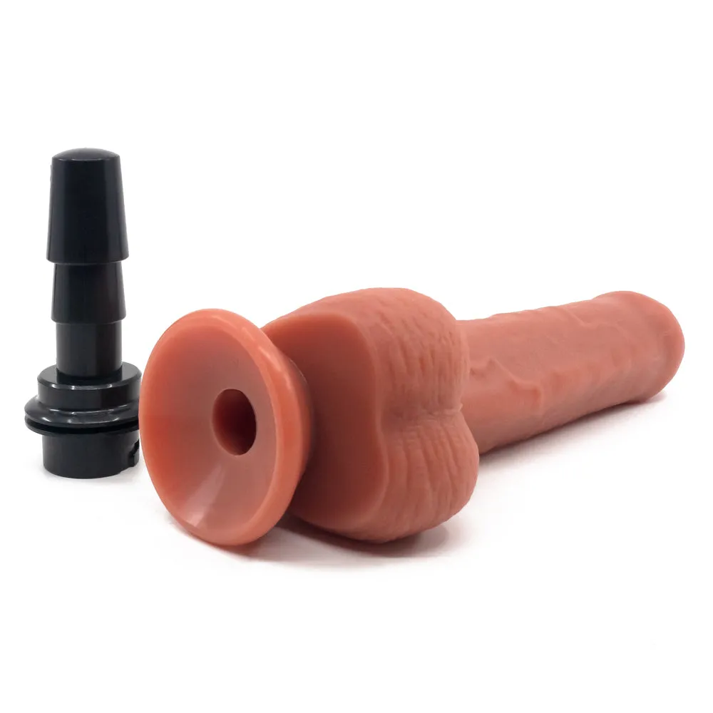 Portable Handbag Sex Machine Attachment - 8" Uncircumcised Dildo