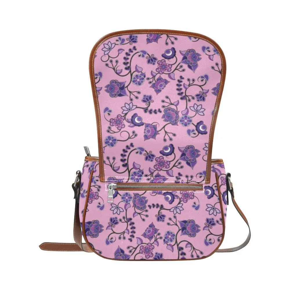 Purple Floral Amour Saddle Bag/Large