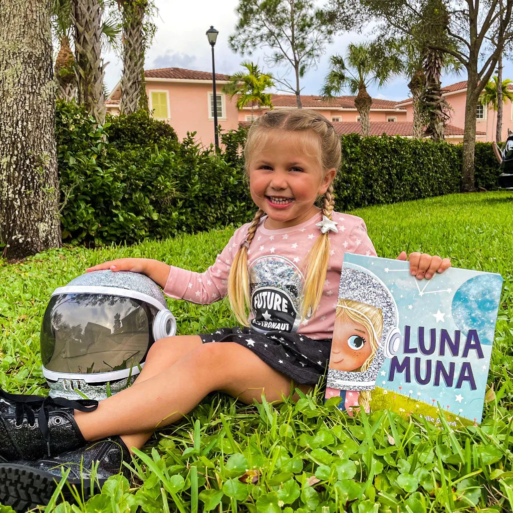 "Future Astronaut" Glitter Helmet Shirt with Long Sleeves