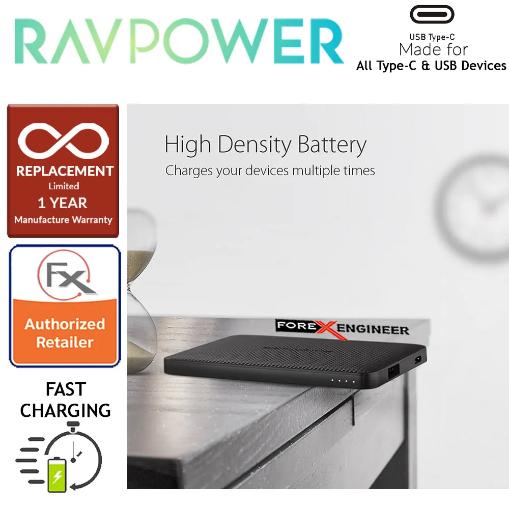 RavPower RP-PB095 20100mAh PD 45W   QC3.0 - Slim Power Bank - Black