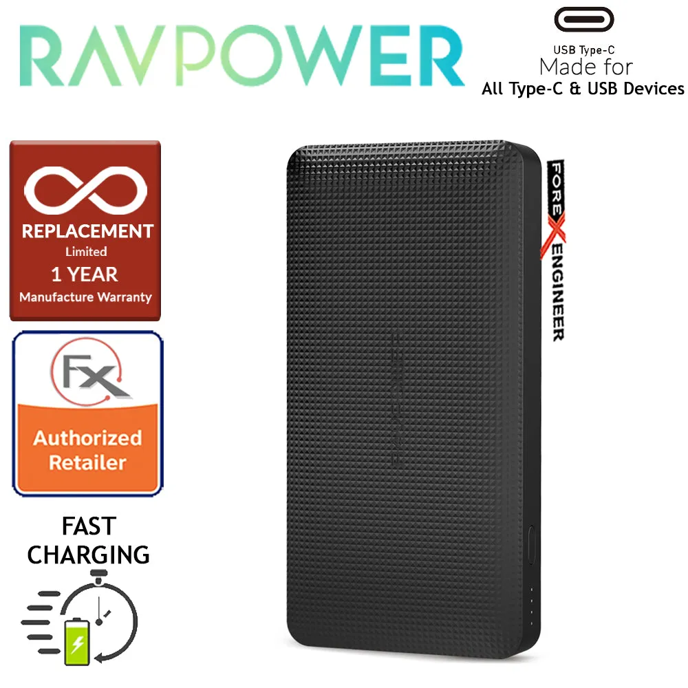 RavPower RP-PB095 20100mAh PD 45W   QC3.0 - Slim Power Bank - Black