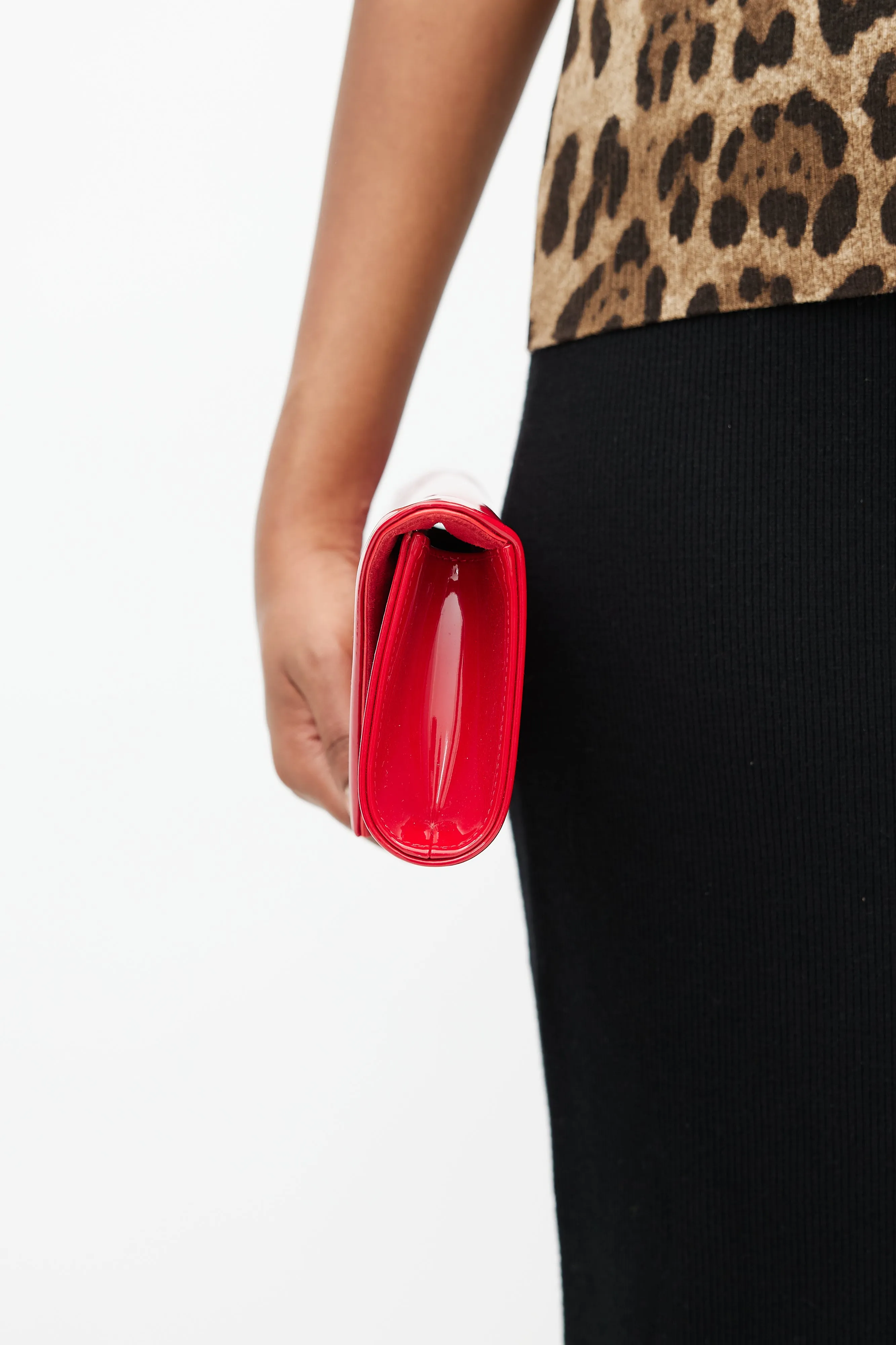 Red Patent So Kate Clutch