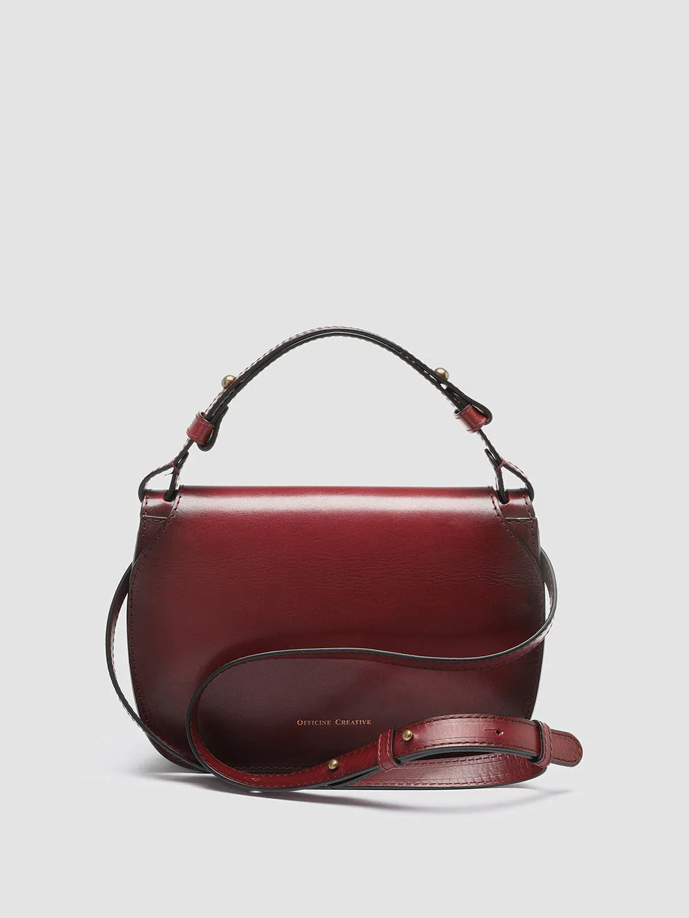 SADDLE 006 - Burgundy Leather Handle Bag