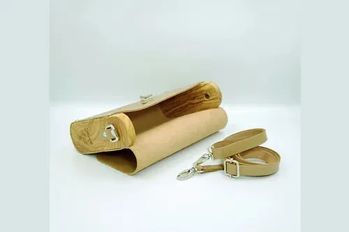 Sand bag leather wood women