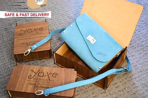 Sand bag leather wood women