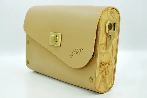 Sand bag leather wood women