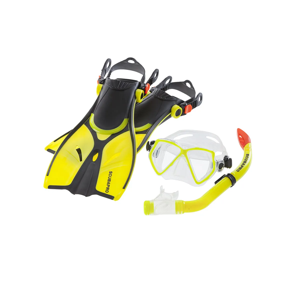 SCUBAPRO MINI VU Combo Pack with Mask, Snorkel and Fins for Kids