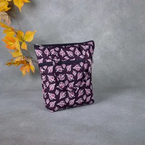 Small Handbag  Brown Colour with Leaf Design.