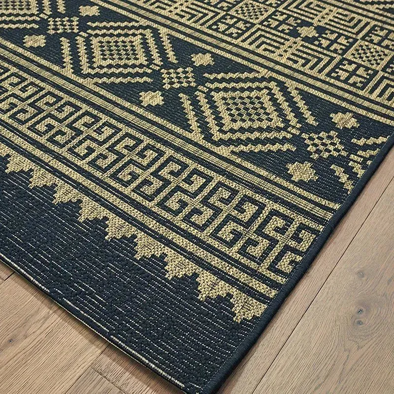 Sun shower 81241BLN Black/Brown Rug