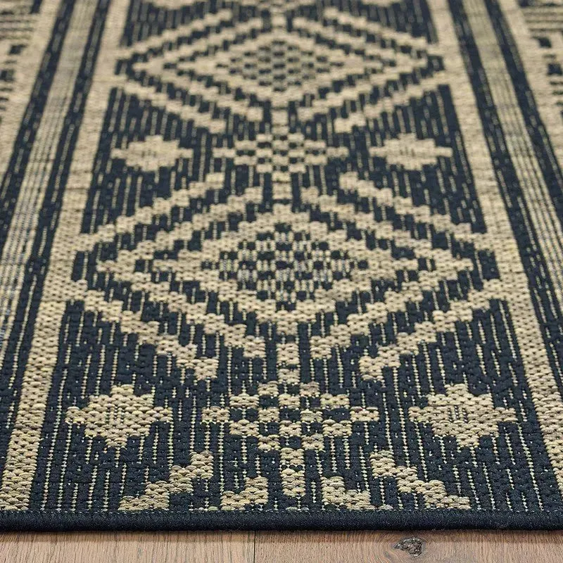 Sun shower 81241BLN Black/Brown Rug