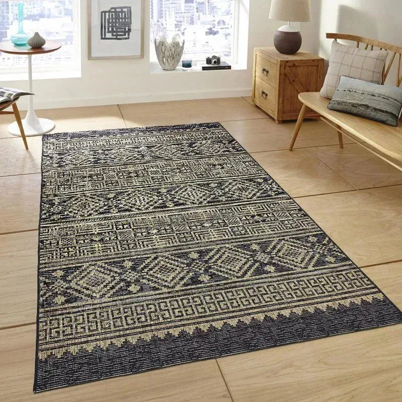 Sun shower 81241BLN Black/Brown Rug