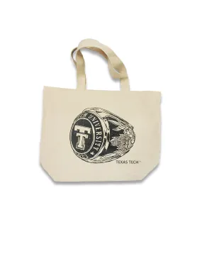 Texas Tech Class Ring and Double T Large Canvas Tote