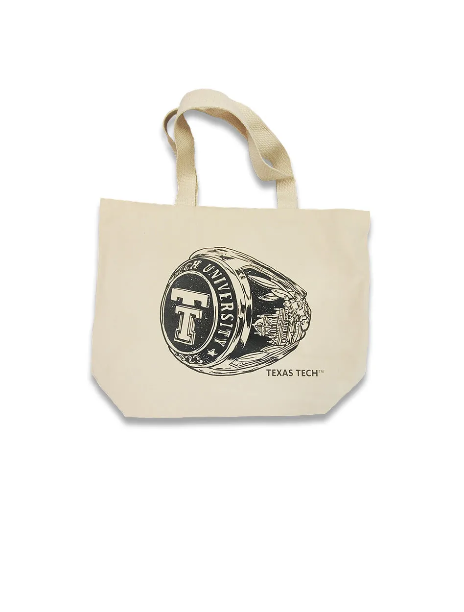 Texas Tech Class Ring and Double T Large Canvas Tote