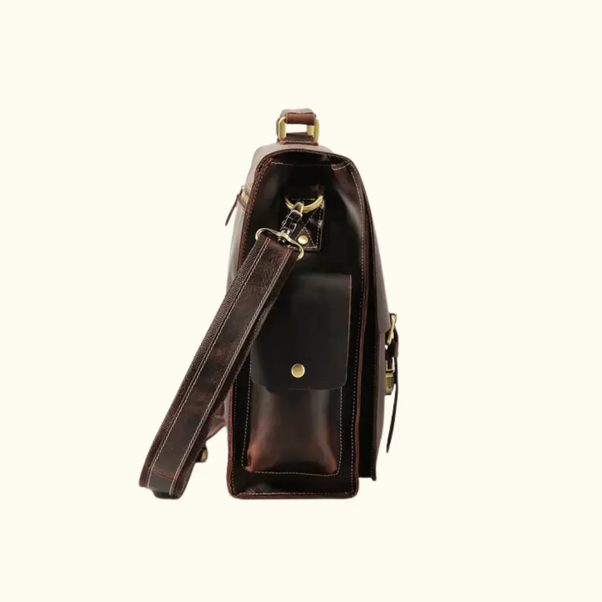 The Brass Maiden – Vintage Leather Briefcase