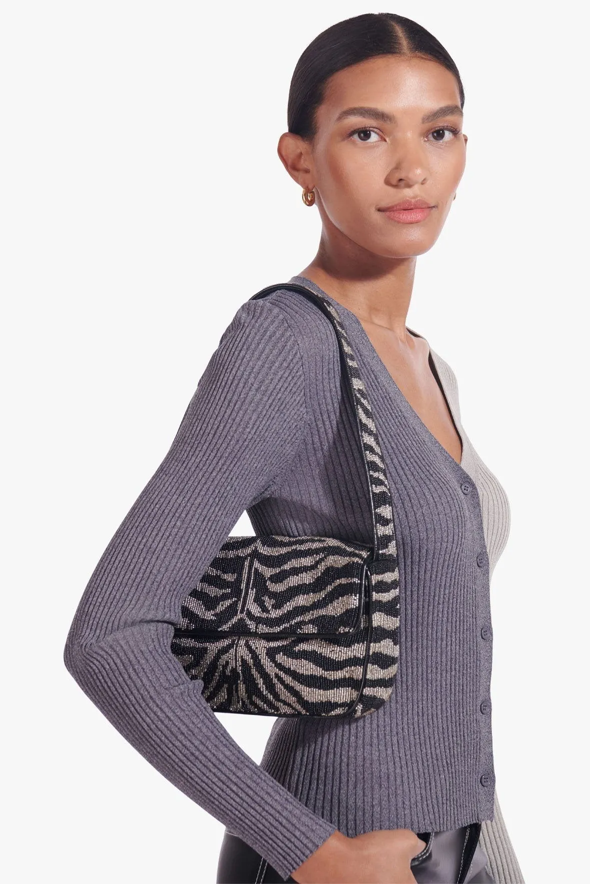 TOMMY BEADED BAG | BLACK WHITE
