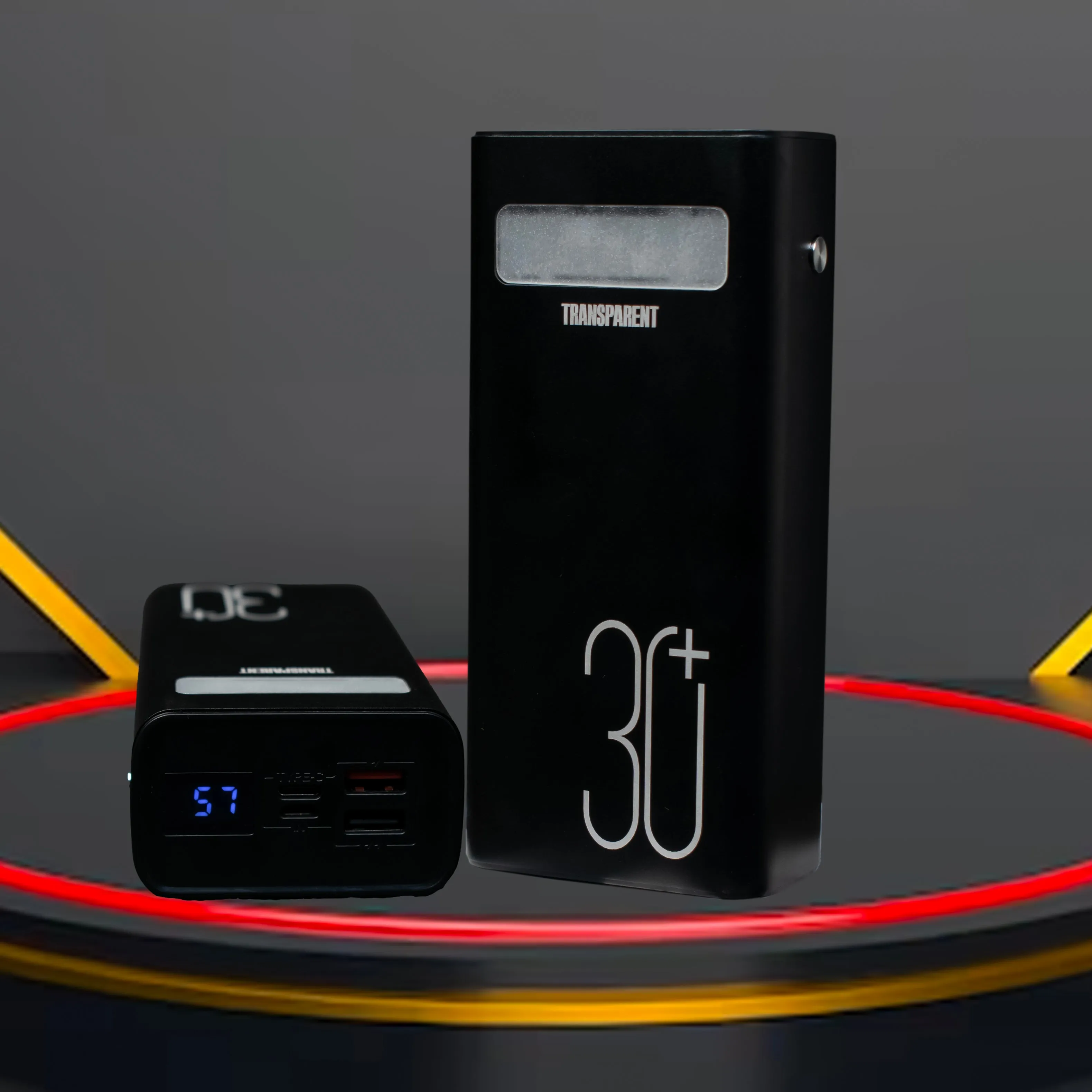 TRANSPARENT 30000mAh High Capacity Power Bank (PB301) Super Fast Charge with LED Light