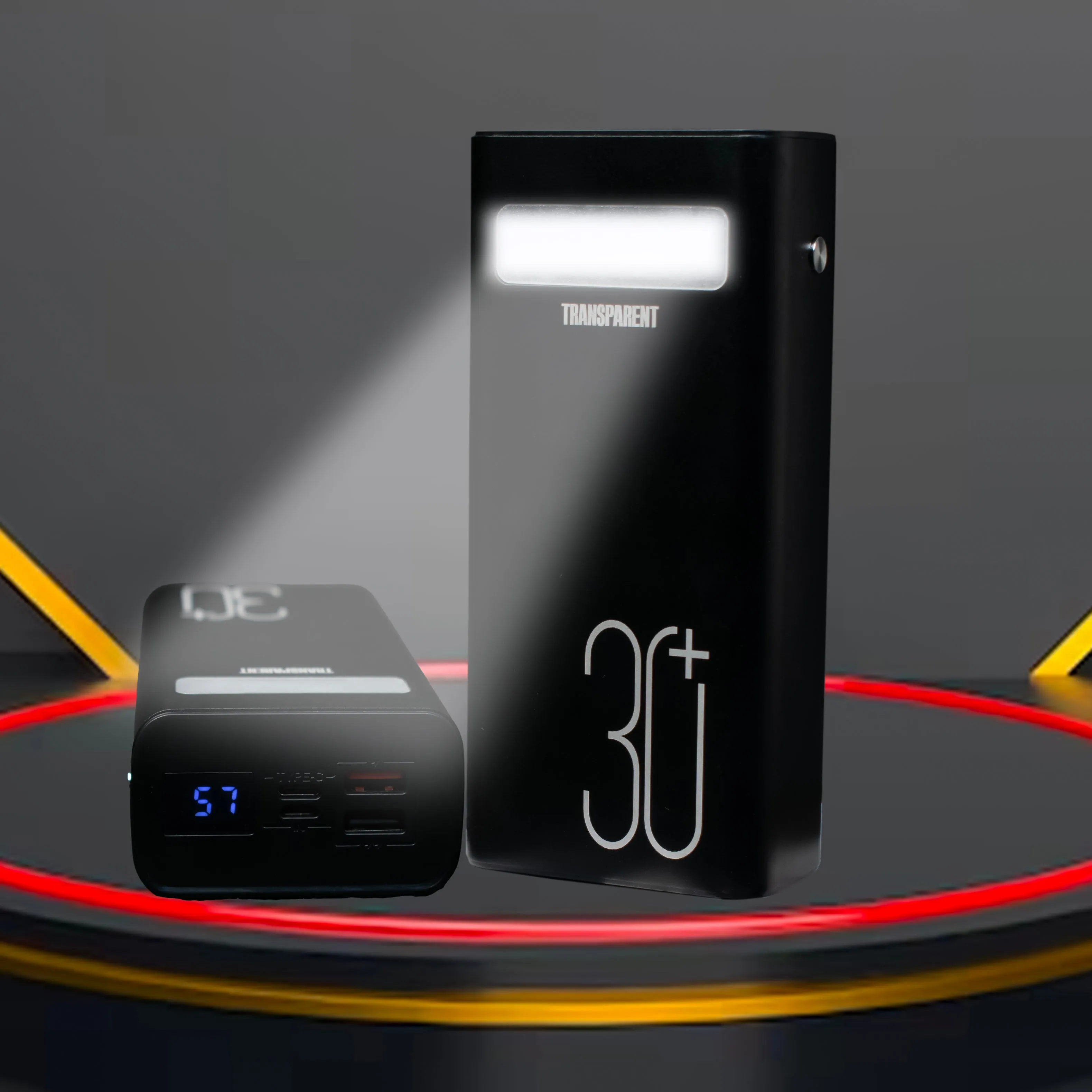 TRANSPARENT 30000mAh High Capacity Power Bank (PB301) Super Fast Charge with LED Light