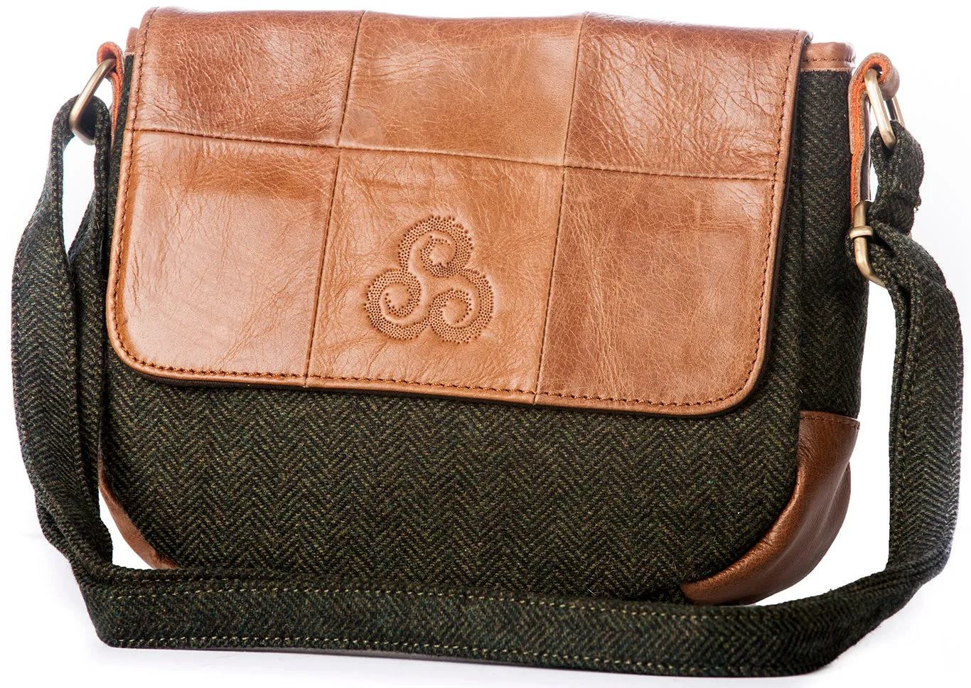 Tweed and Leather Flap Bag