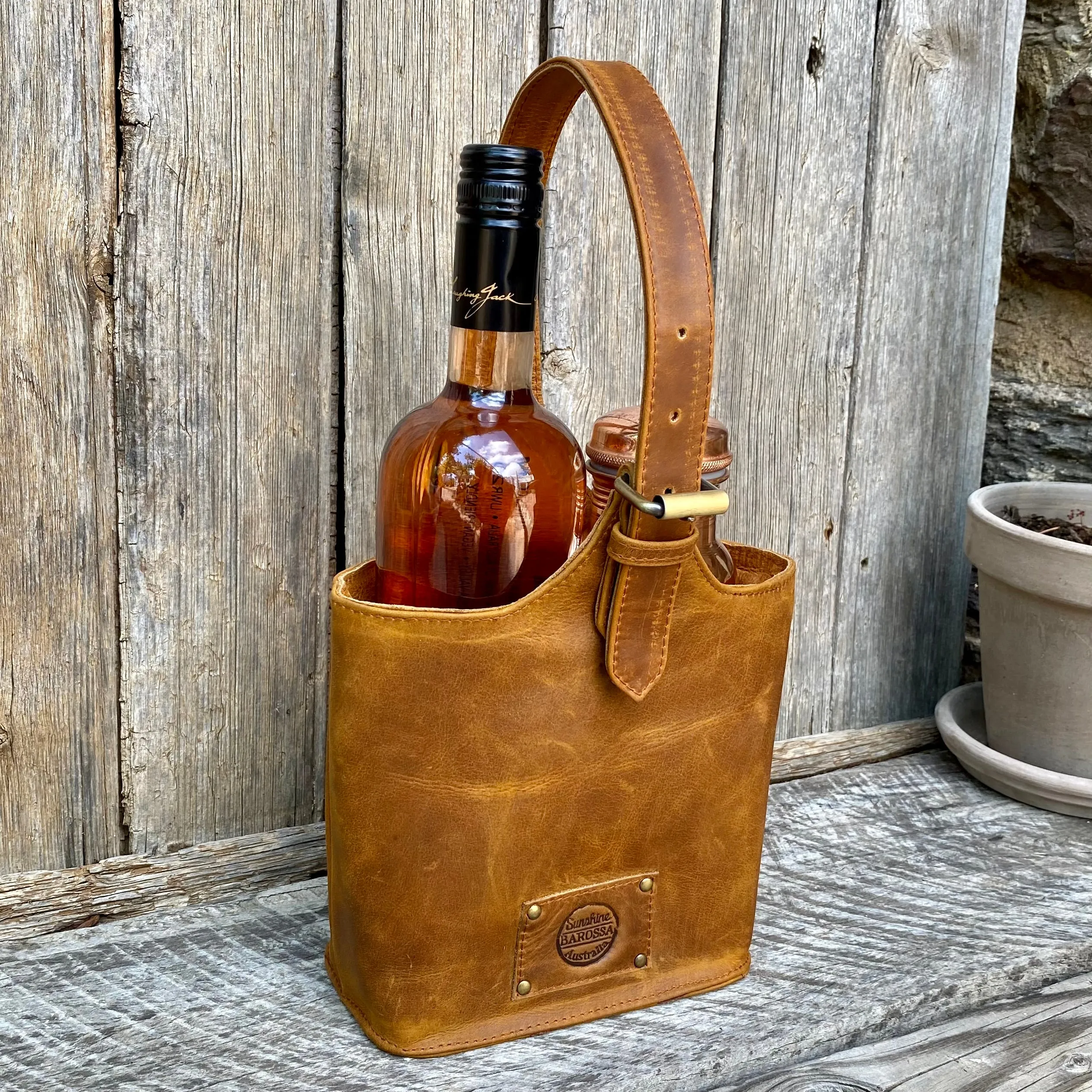 Twin Bottle Leather Wine Carrier