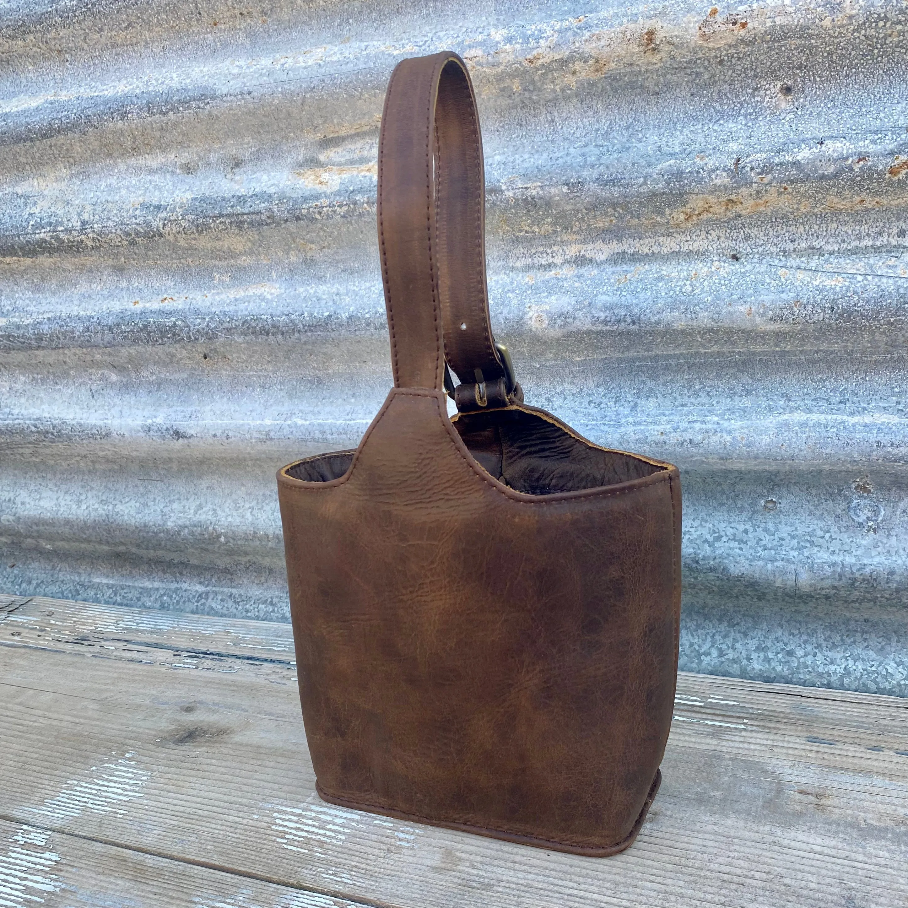 Twin Bottle Leather Wine Carrier