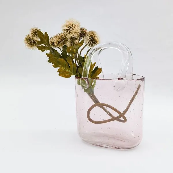 Urban Products Handbag Glass Vase Pink Sm 21cm