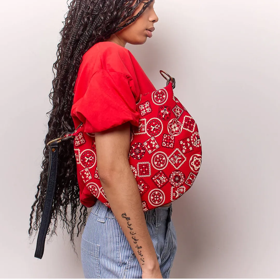 Vintage 1960s Red Bandana Bank Bag