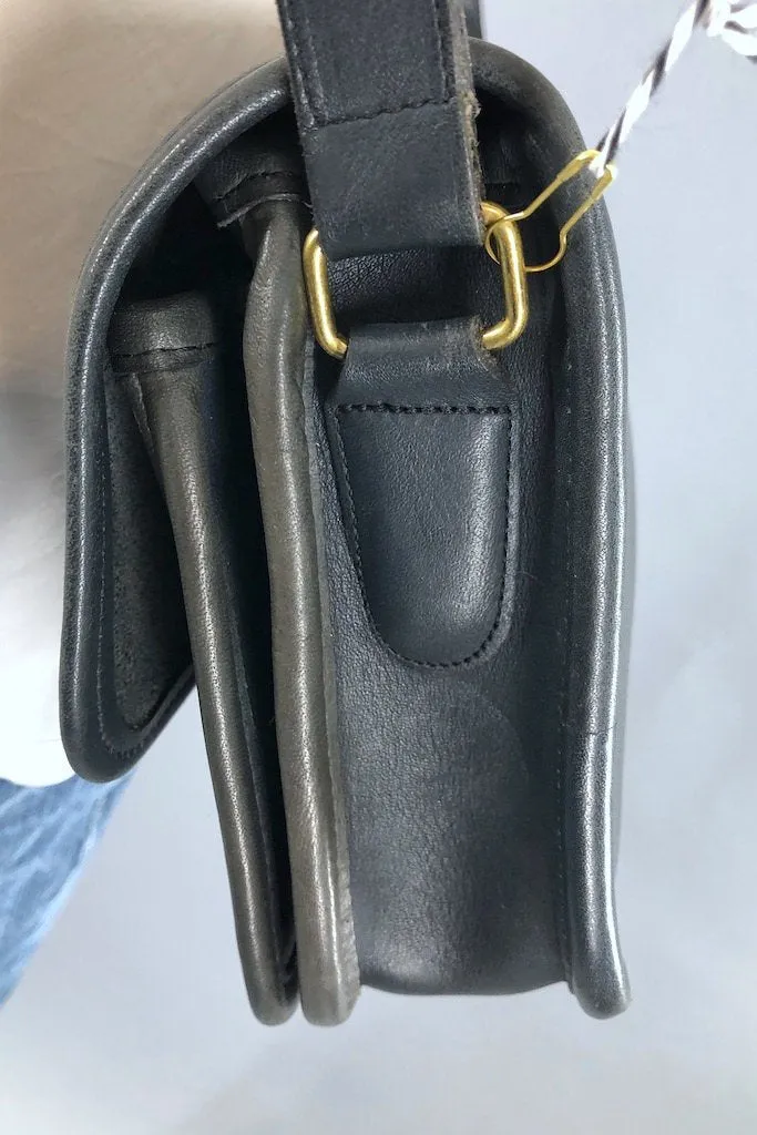 Vintage Coach Black Leather Crossbody Bag