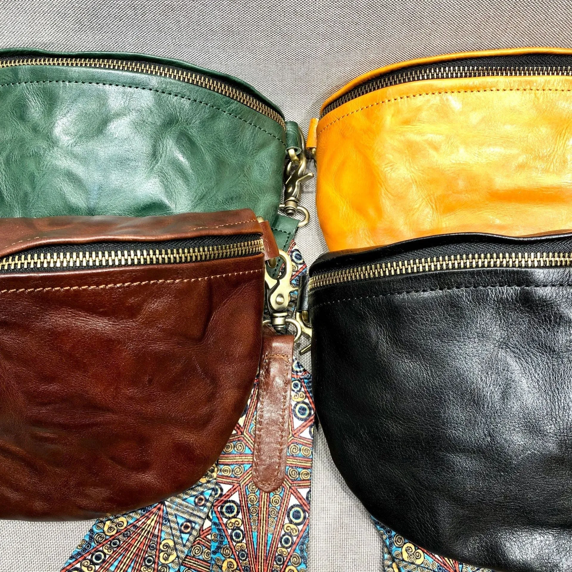 Womens Modern Black Leather Sling Bag Convenient Chest Bag for Women