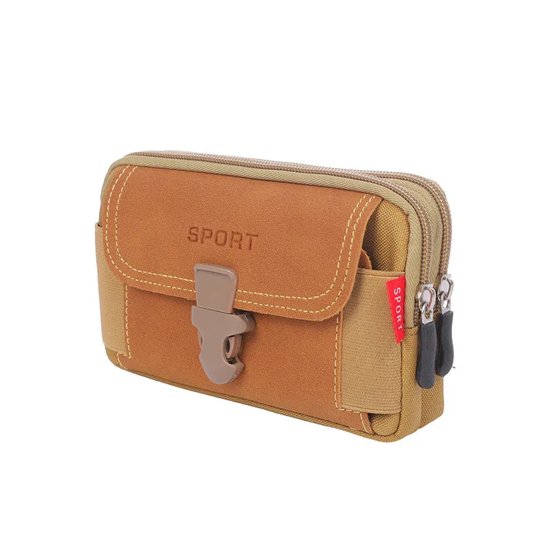XIANGTUIBAO New Men's Outdoor Small Mobile Phone Waist Bag 6.5-Inch Vertical Version Release Buckle Mobile Phone Bag Multi-Function Belt Belt Waist Bag
