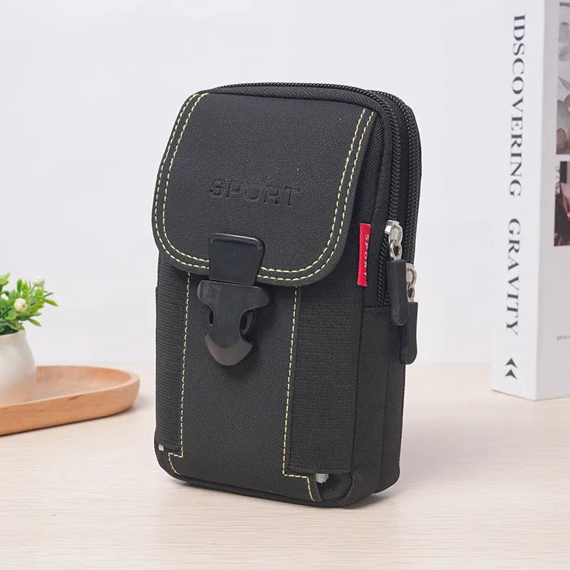 XIANGTUIBAO New Men's Outdoor Small Mobile Phone Waist Bag 6.5-Inch Vertical Version Release Buckle Mobile Phone Bag Multi-Function Belt Belt Waist Bag
