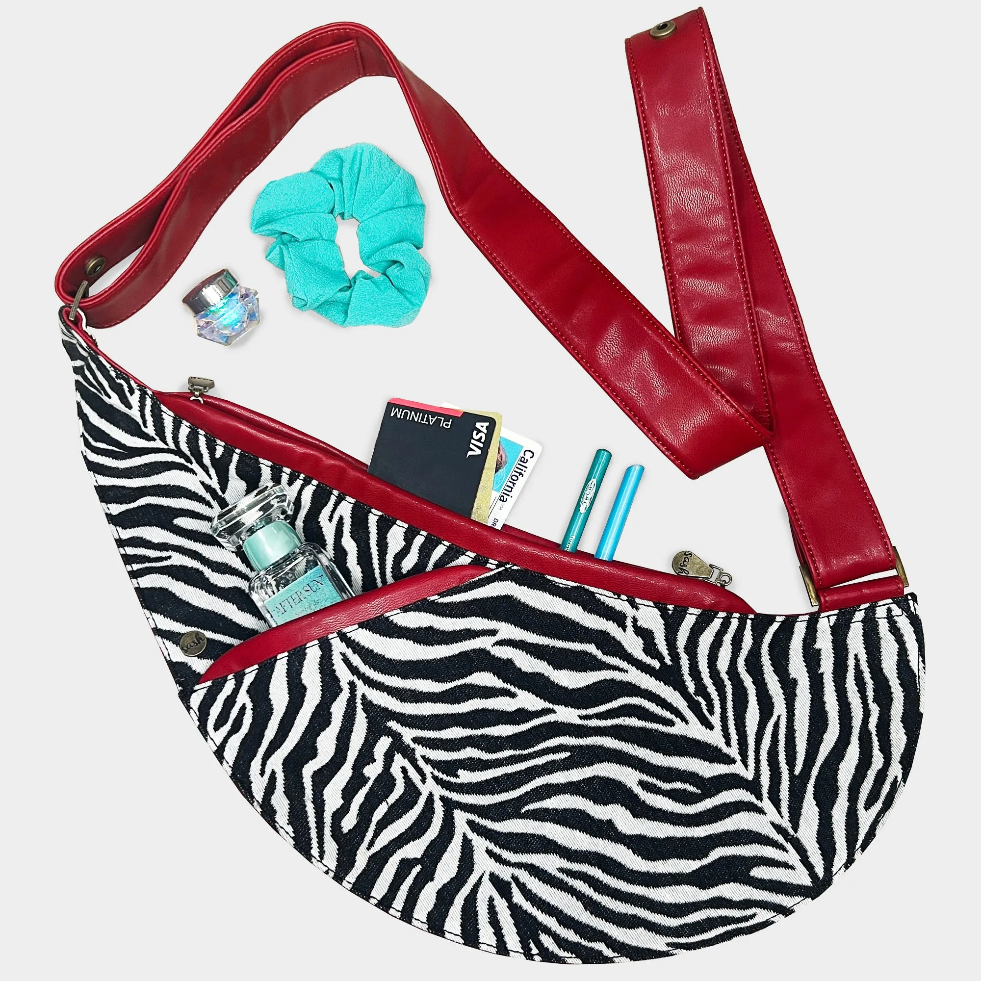 Zebra Half Sash Bag w/ Kwagala