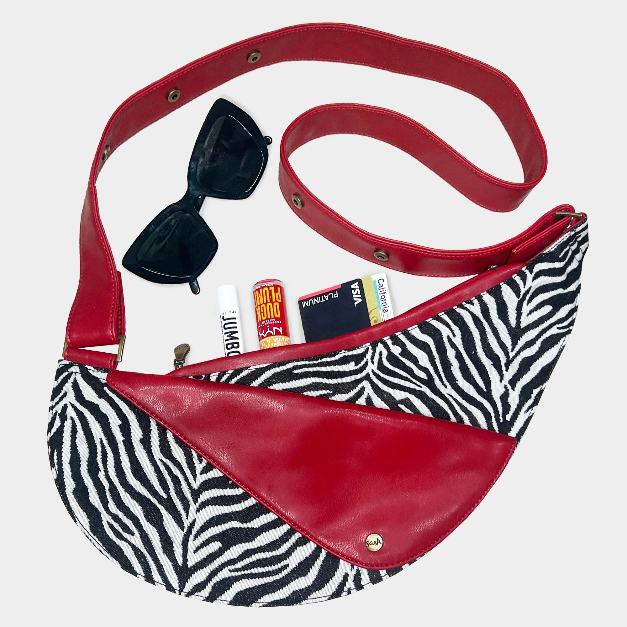 Zebra Half Sash Bag w/ Kwagala
