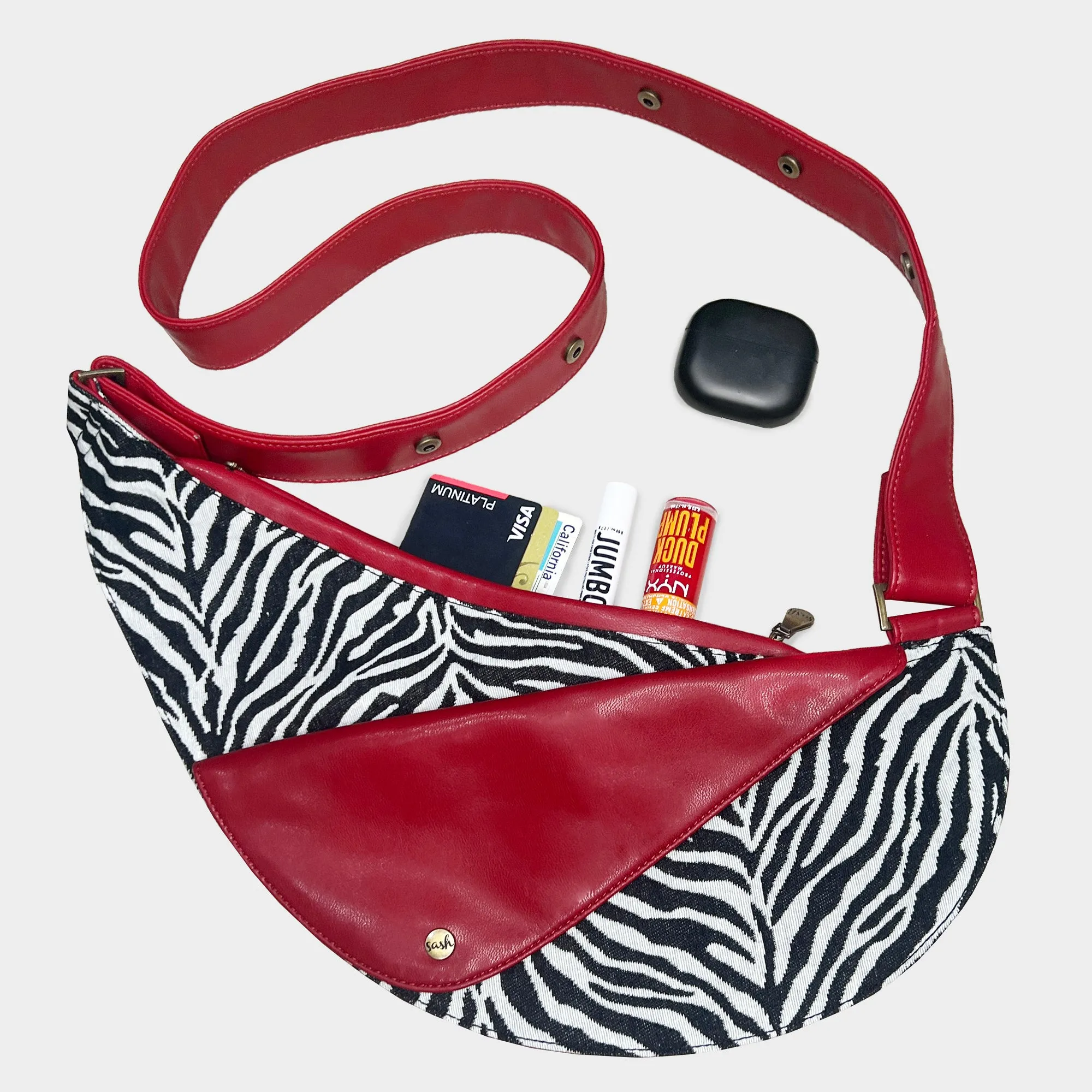 Zebra Half Sash Bag w/ Kwagala